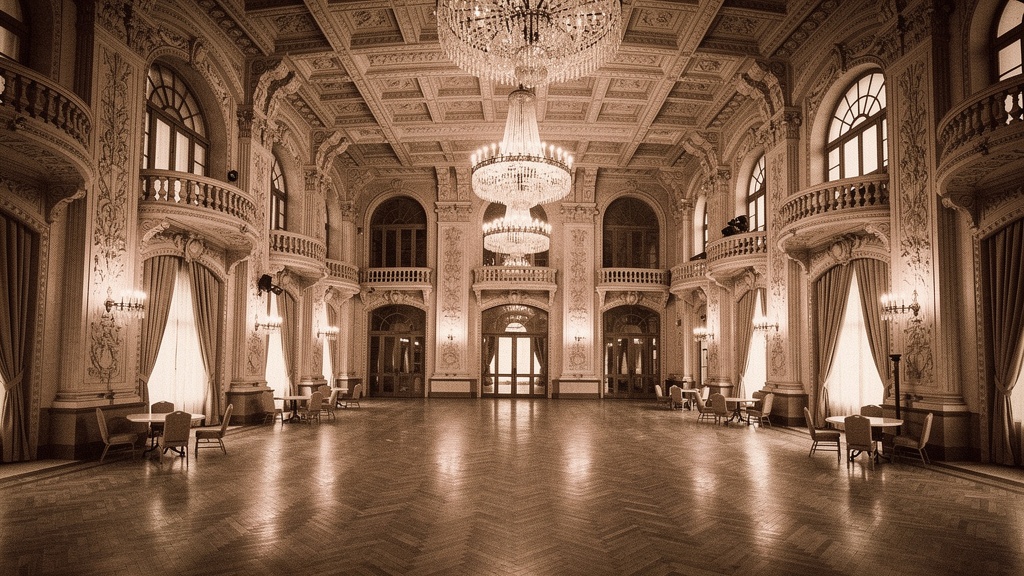 Casino histórico Mar del Plata, interior vintage 1939