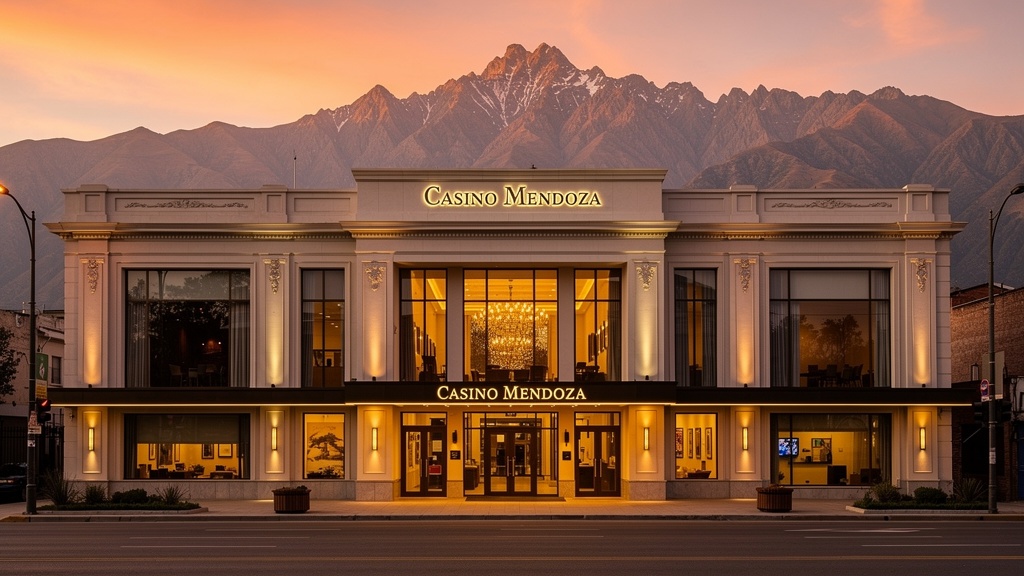 Casino de Mendoza con vista a los Andes
